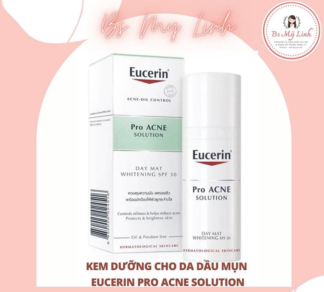 Kem dưỡng ẩm giảm mụn và kiểm soát nhờn eucerin pro acne matt fluid