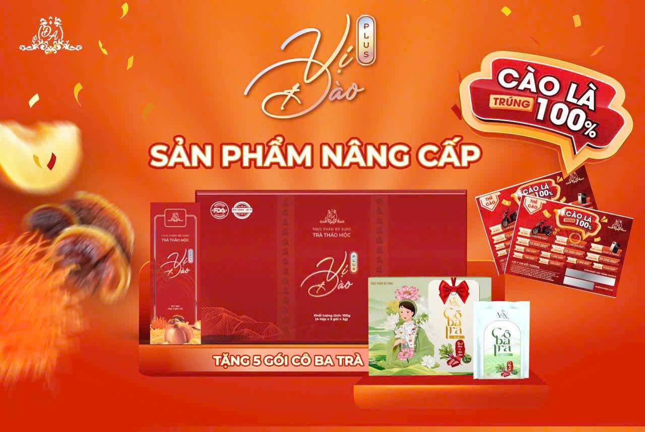 Mẫu mới (tặng 1 Trà sen Cô Ba)Trà Thảo mộc vị Đào giảm cân đông anh chính hãng hộp 20 gói