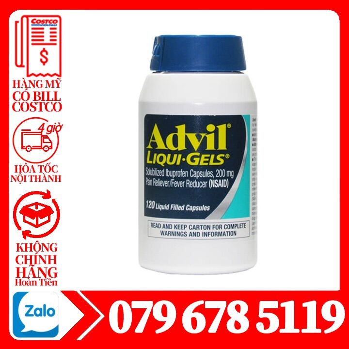 【 HÀNG MỸ CÓ BILL 】Advil Liqui gels 120viên cao cấp