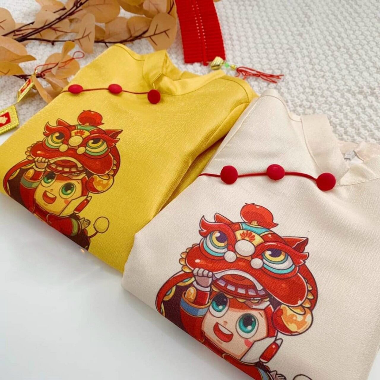 Áo dài tết Kỳ Lân