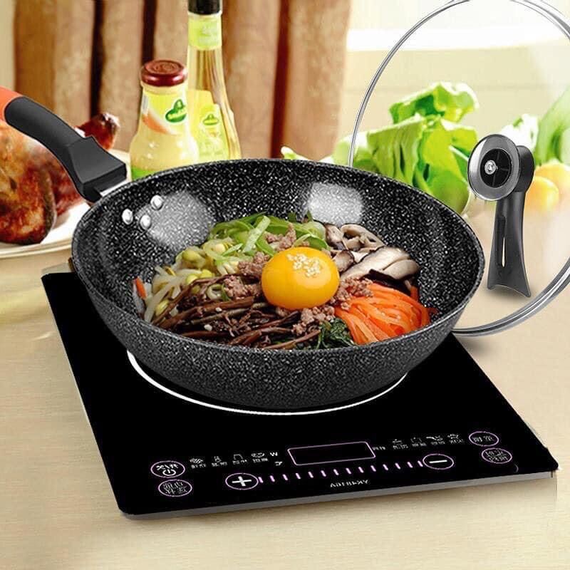 Chảo chống dính siêu bền đá sâu Coopia Hàn Quốc Có Nắp : size 32cm