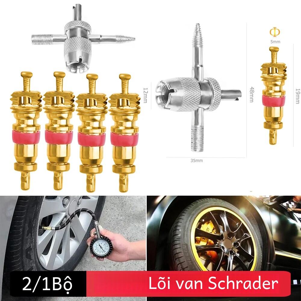 4 Lốp Xe Ô Tô Valve Schrader Lõi Van Với 4 Trong 1 Lốp Van Thân Tẩy Thay Thế Bộ Dụng Cụ Sửa Chữa