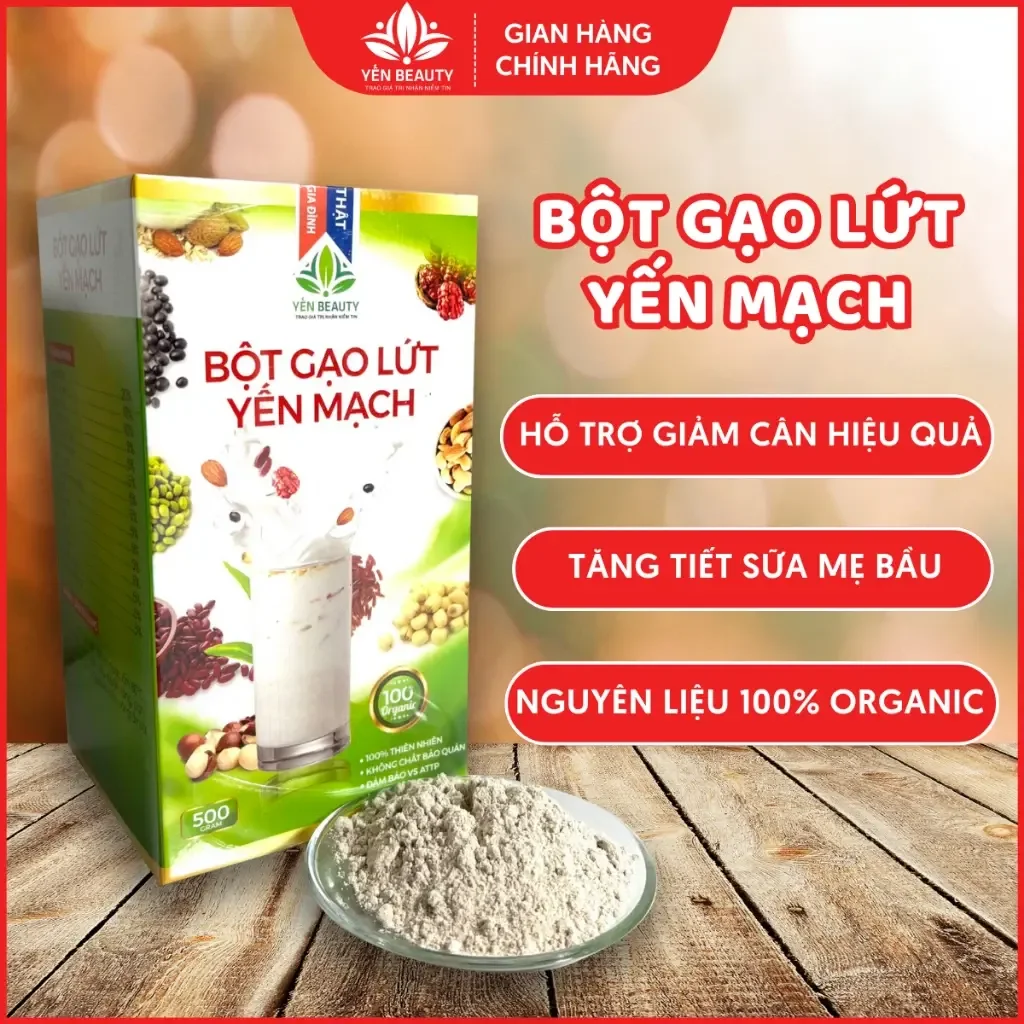 Bột sữa gạo lứt yến mạch yến beauti, Trà đông trùng hạ thảo, trà gạo lứt xạ đen