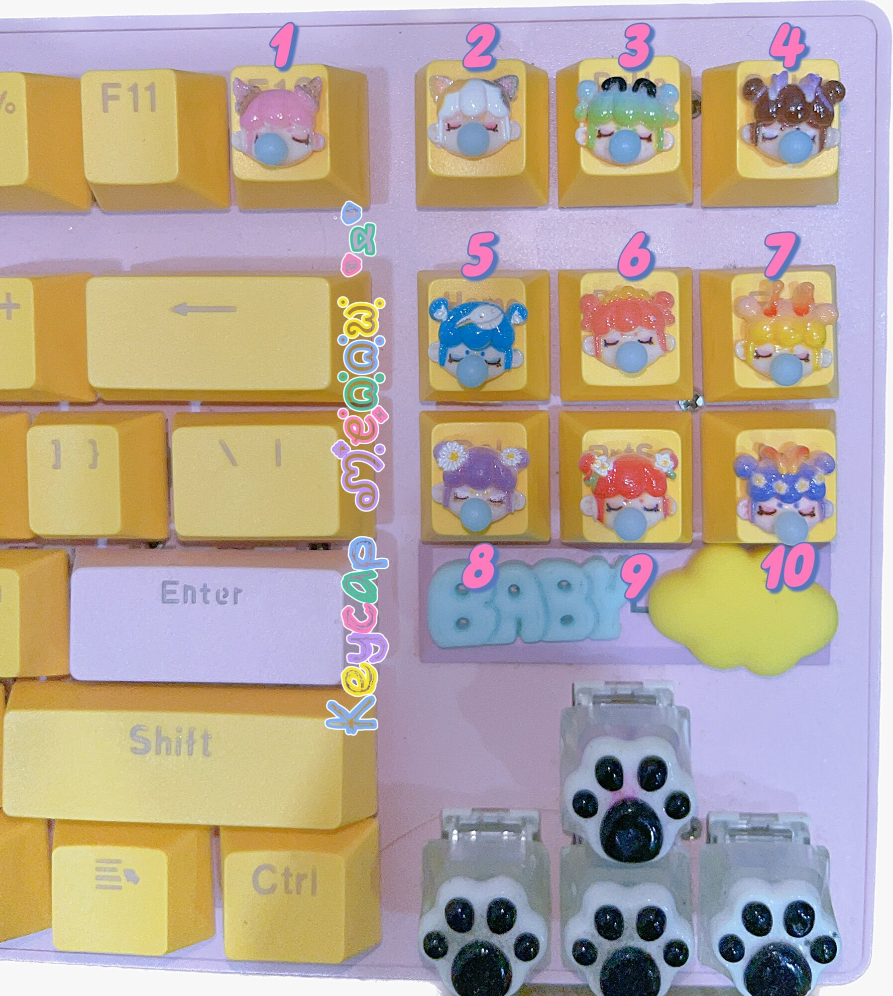 Keycap cô gái nhỏ thổi bong bóng cute hết mức