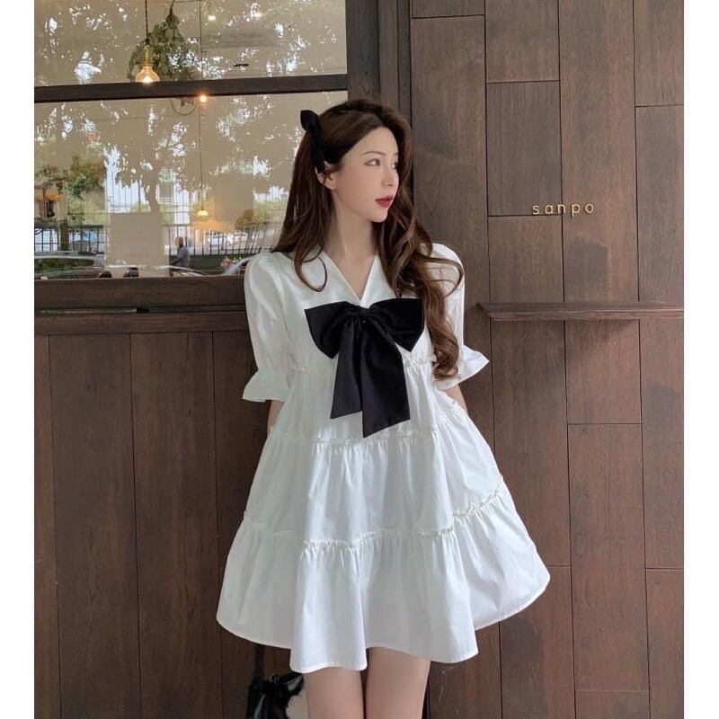 Đầm trắng baby doll xinh iu