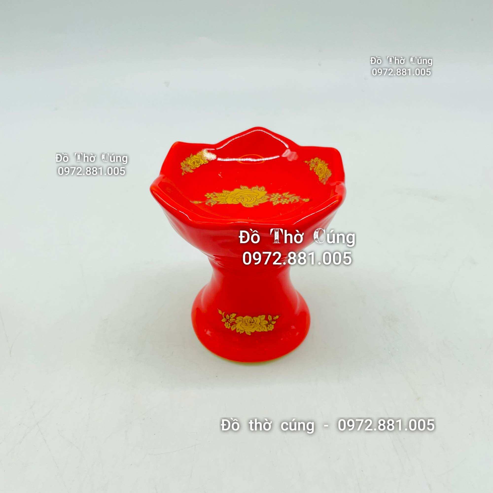 Chân kê nến , đế nến thờ màu Đỏ