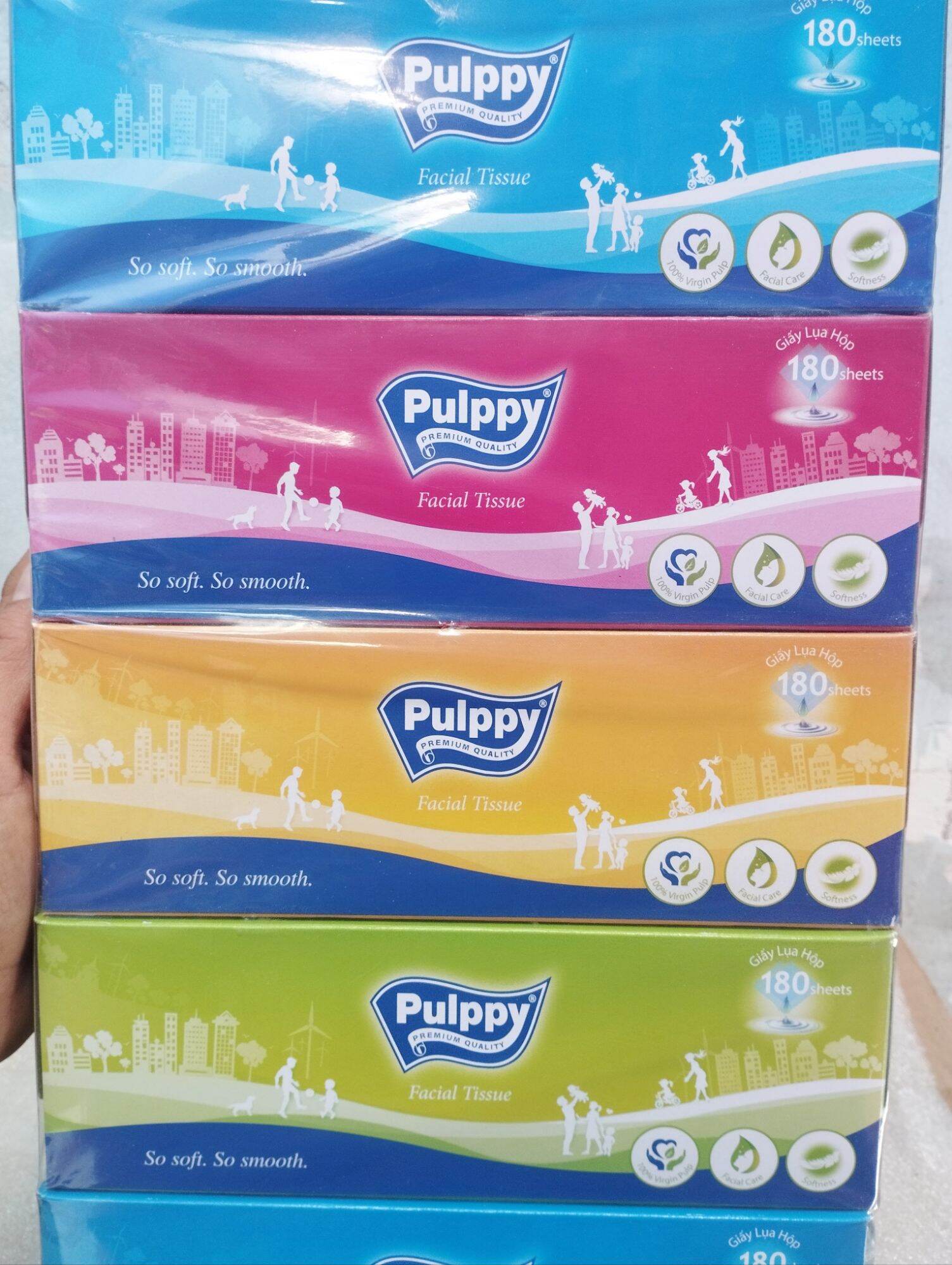 (HCM) Combo 5 hộp khăn giấy Pulppy 180 tờ