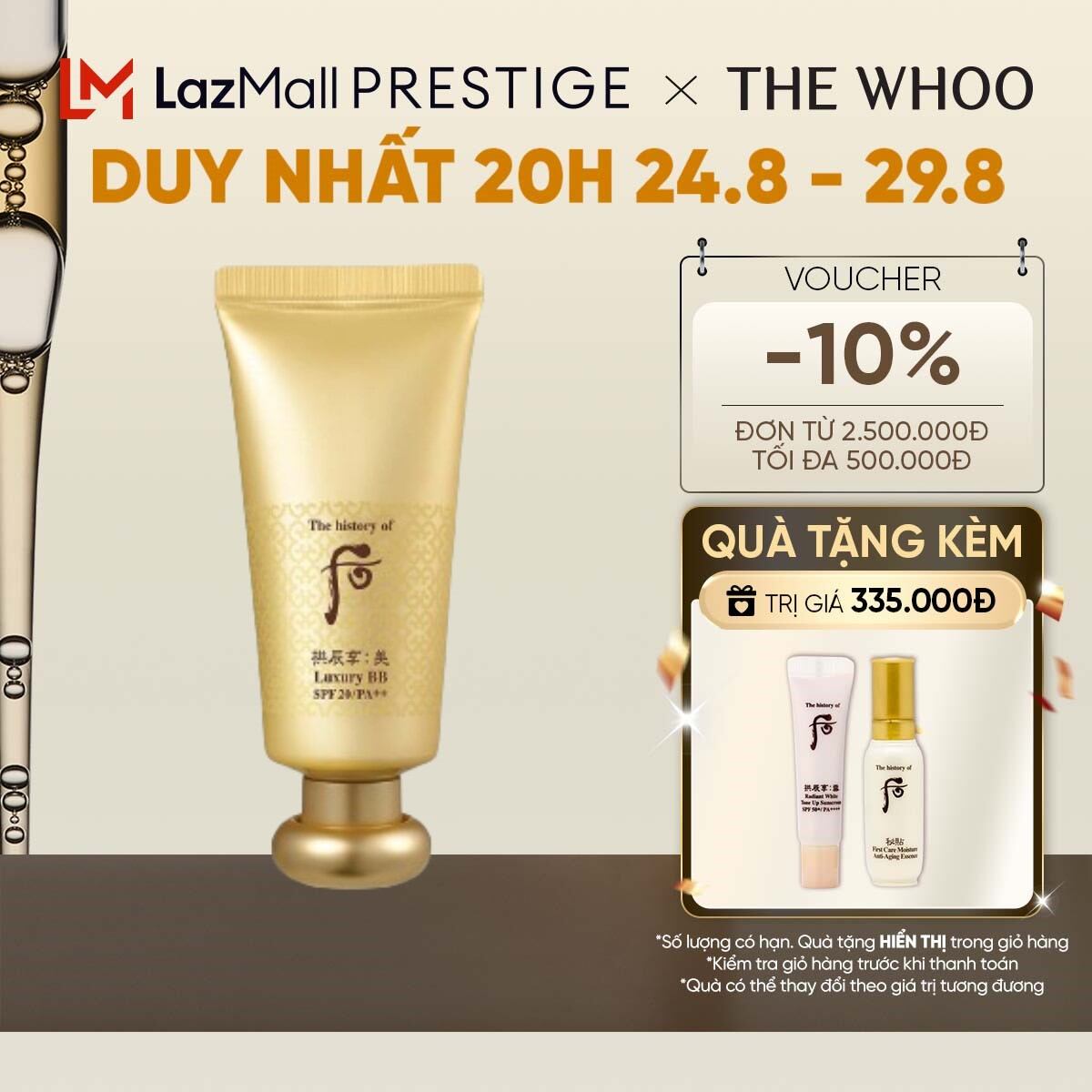 Kem bb trang điểm cao cấp the history of whoo gongjinhyang mi luxury bb cream spf20/pa++ 45ml