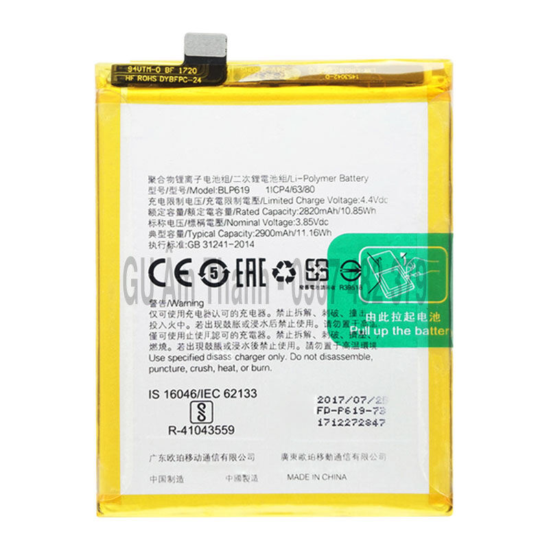 Pin thay thế cho Oppo F3 Lite A57 2900mAh Zin