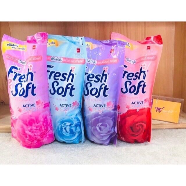 4 bịch nước xả vải fresh soft thái lan 600ml .