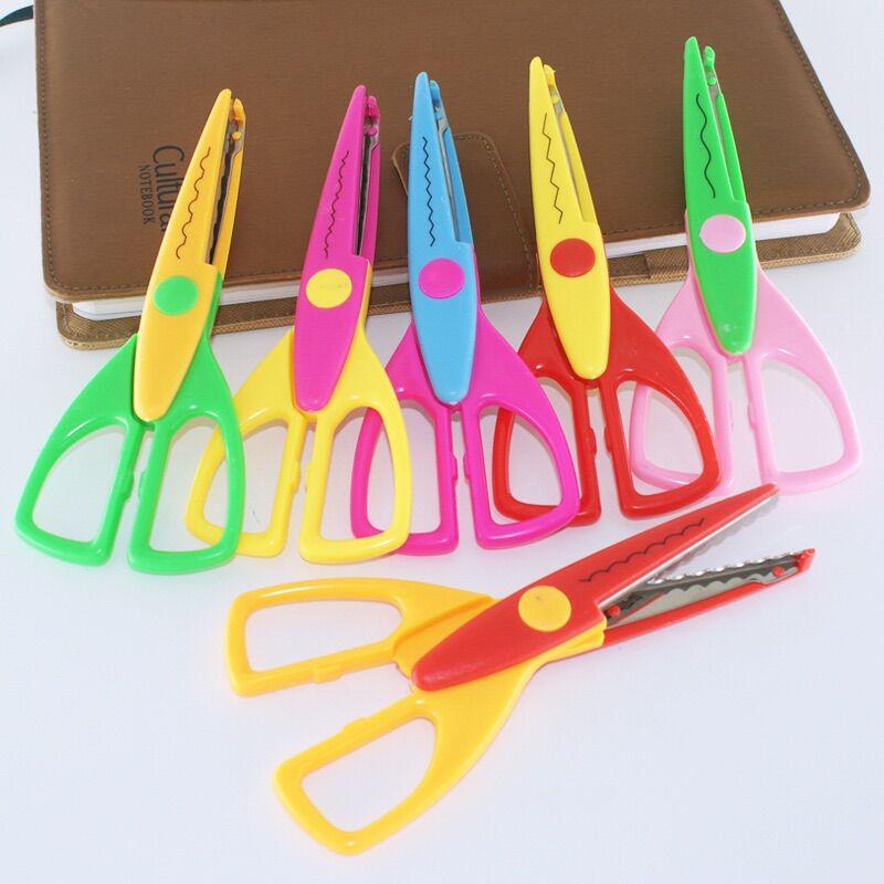 Kéo cắt giấy hình sóng, kéo cắt giấy răng cưa, kéo cắt tạo kiểu gợn sóng dụng cụ thủ công (Giao màu ngẫu nhiên)
