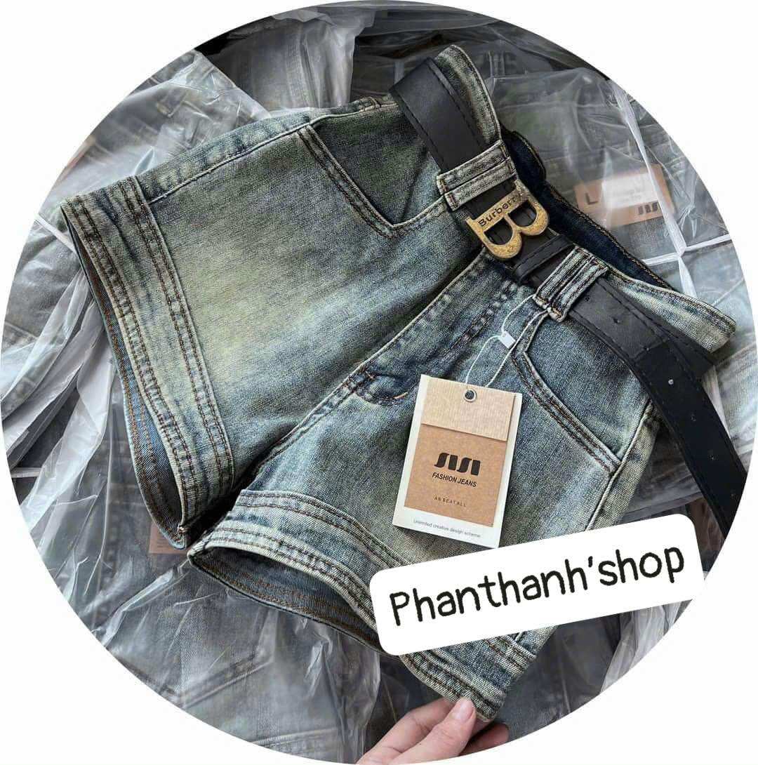 Quần short jeans lưng cao co dãn