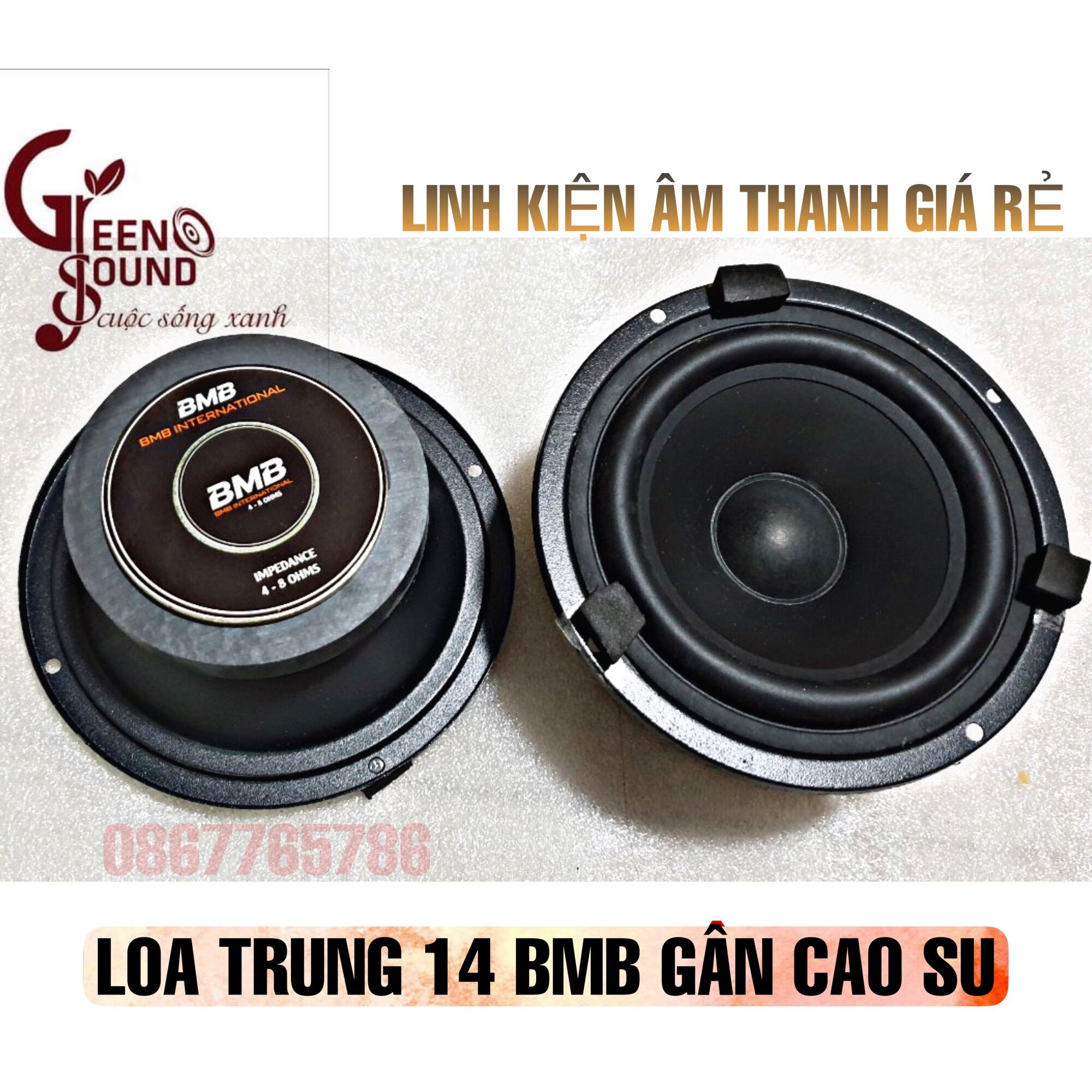 LOA TRUNG 14 BMB KÈM TỤ VÀNG 250V - MID 14 -HÀNG TỐT