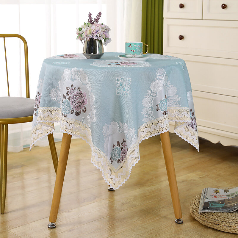 Modern Square Tablecloth Home Dining Table Cover Small round Table Tea Tablecloth Floral Pattern Eur