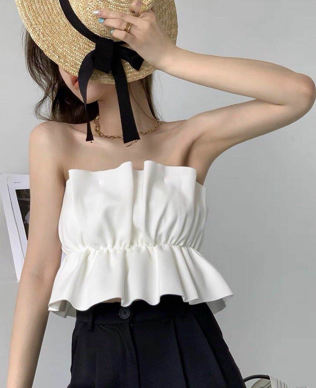 ÁO CROPTOP NHÚN EO SANG TRỌNG