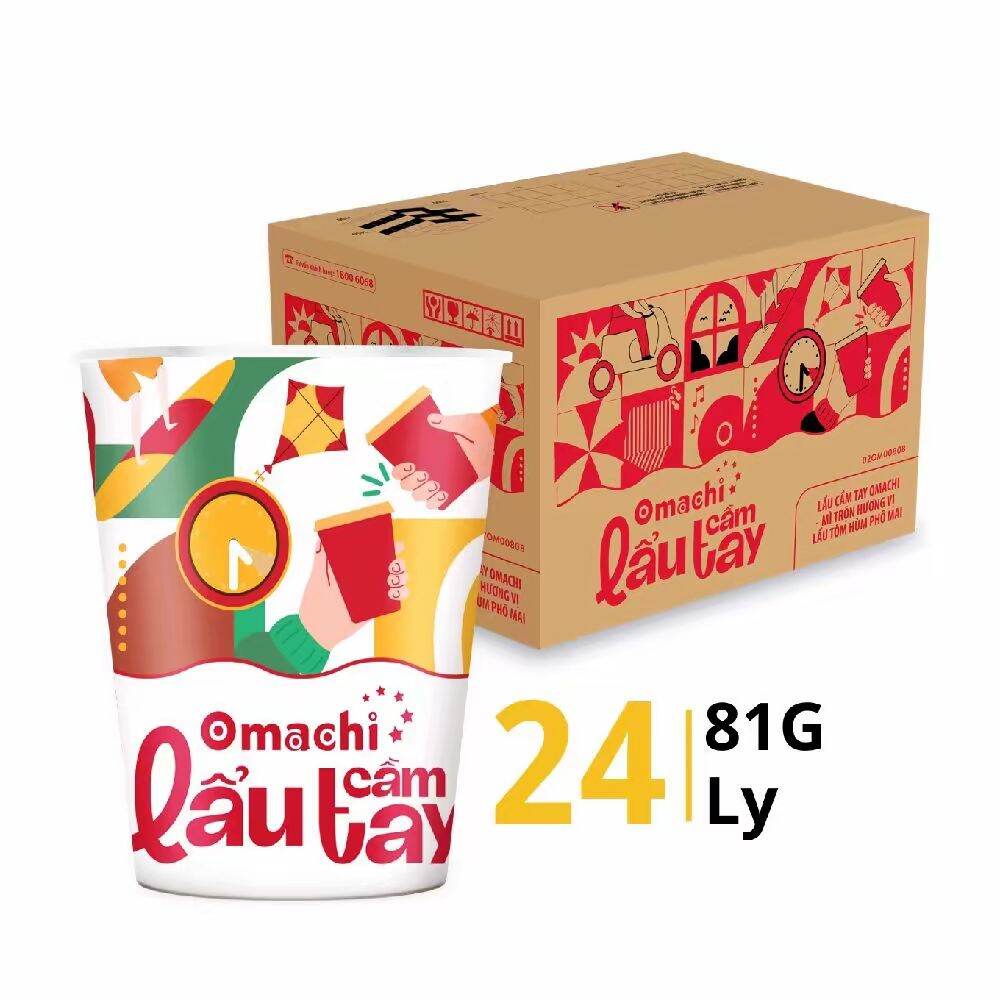 mì omachi lẩu cầm tay hương vị nghuêu nấm hương rông biển (thùng 24ly)đậm đà thơm ngon mì omachi được làm từ trứng và khoai tây cho ra sợi mì day ngon bổ dưỡng mỗi ngày