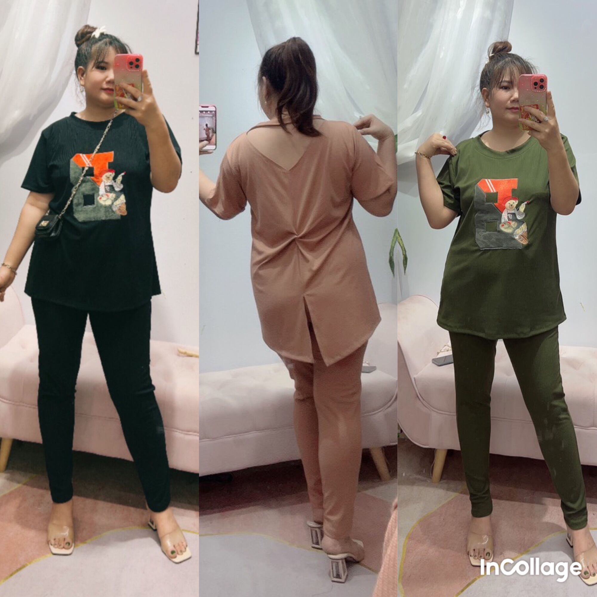 Sét bộ chữ b áo phom dài xoắn lưng bigsize 68-95kg