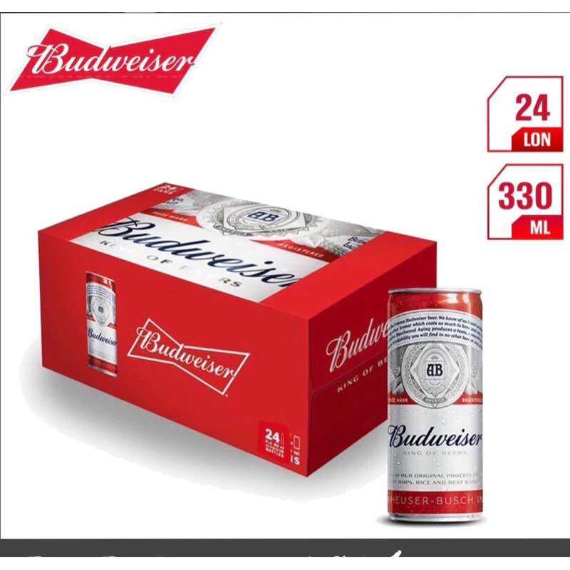 Bia BUDWEISER chính hãng(thùng 24lon*330ml 5%vl )