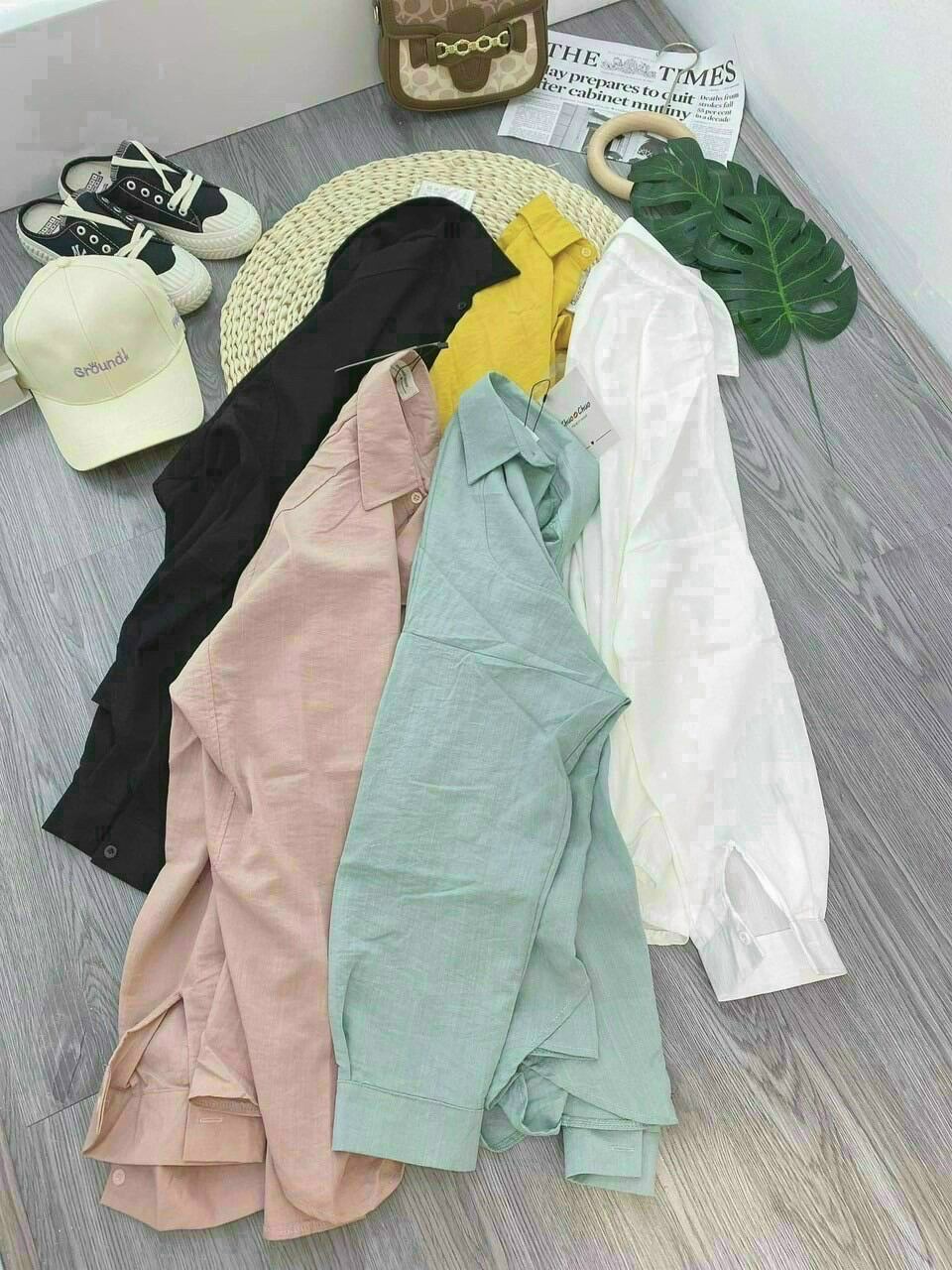 Áo Sơmi Đũi 1 Túi Tay Dài