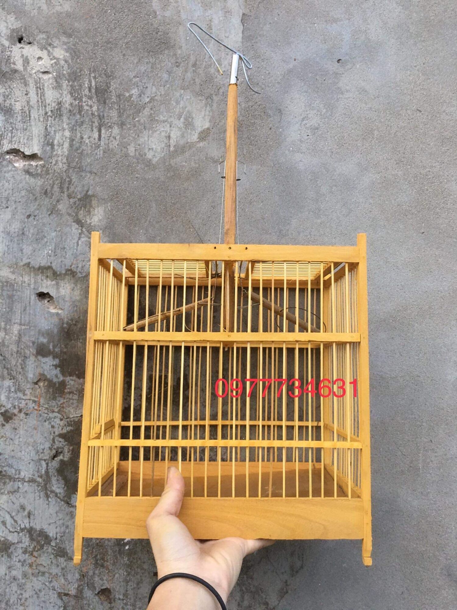 Lồng bẫy chim vành khuyên 2 cửa gỗ Huế