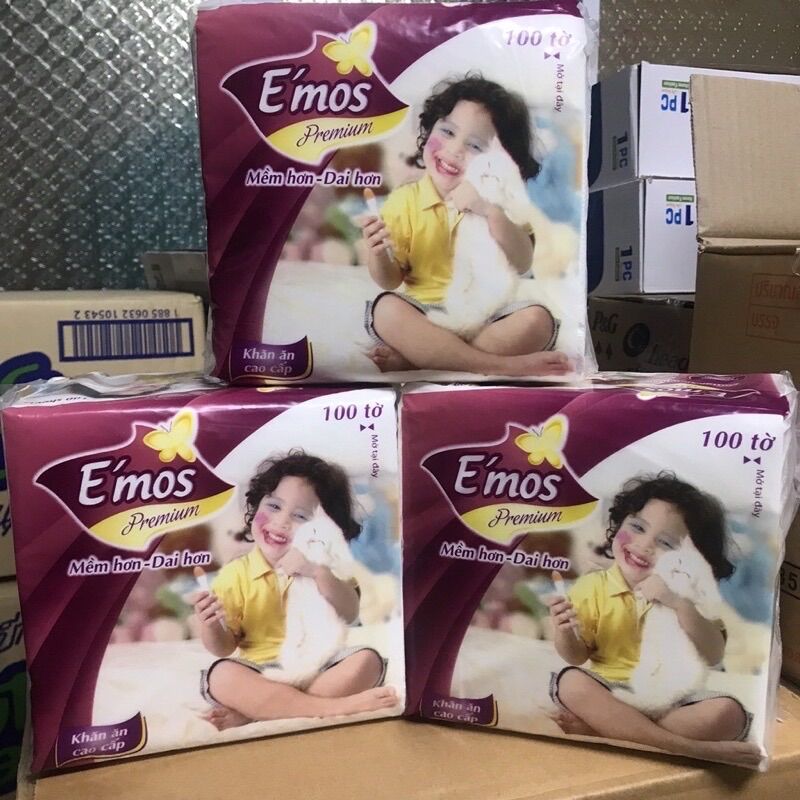 Thùng 30 gói giấy ăn emos cao cấp siêu dai siêu mịn