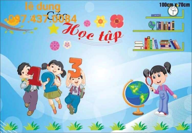 Decal góc chủ đề góc học tập
