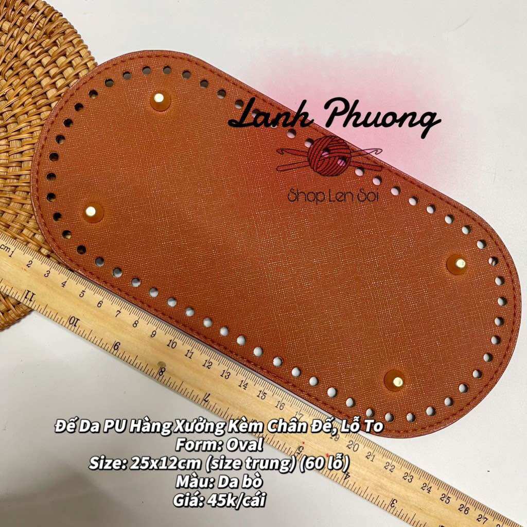Đế Túi Da Pu 25x12cm size trung