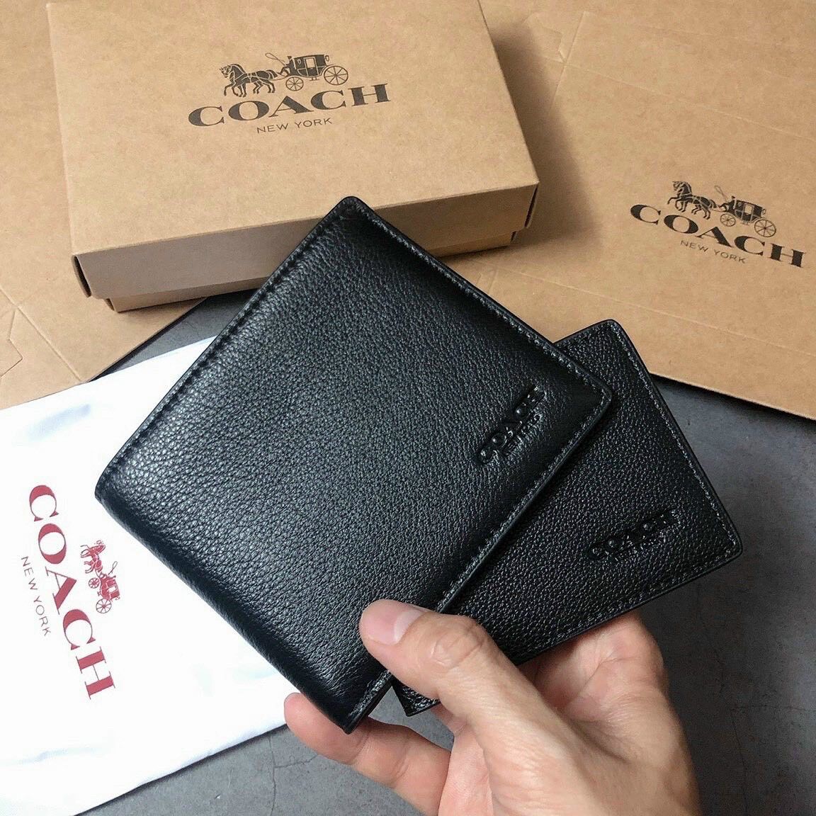 Ví ngắn Coach for men da mềm xuất chuẩn