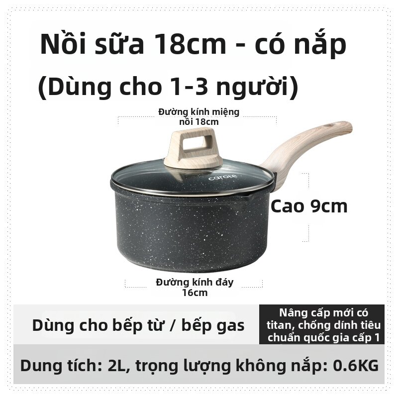 CAROTE | Nồi Sữa Dùng Nấu Đồ Ăn Dặm Cho Bé Chống Dính Titanium