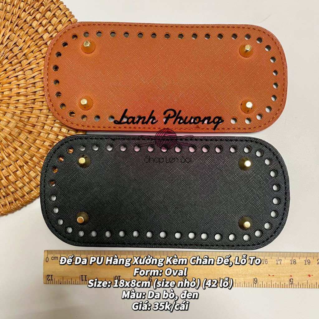 Đế Túi Da Pu Oval 18x8cm size nhỏ