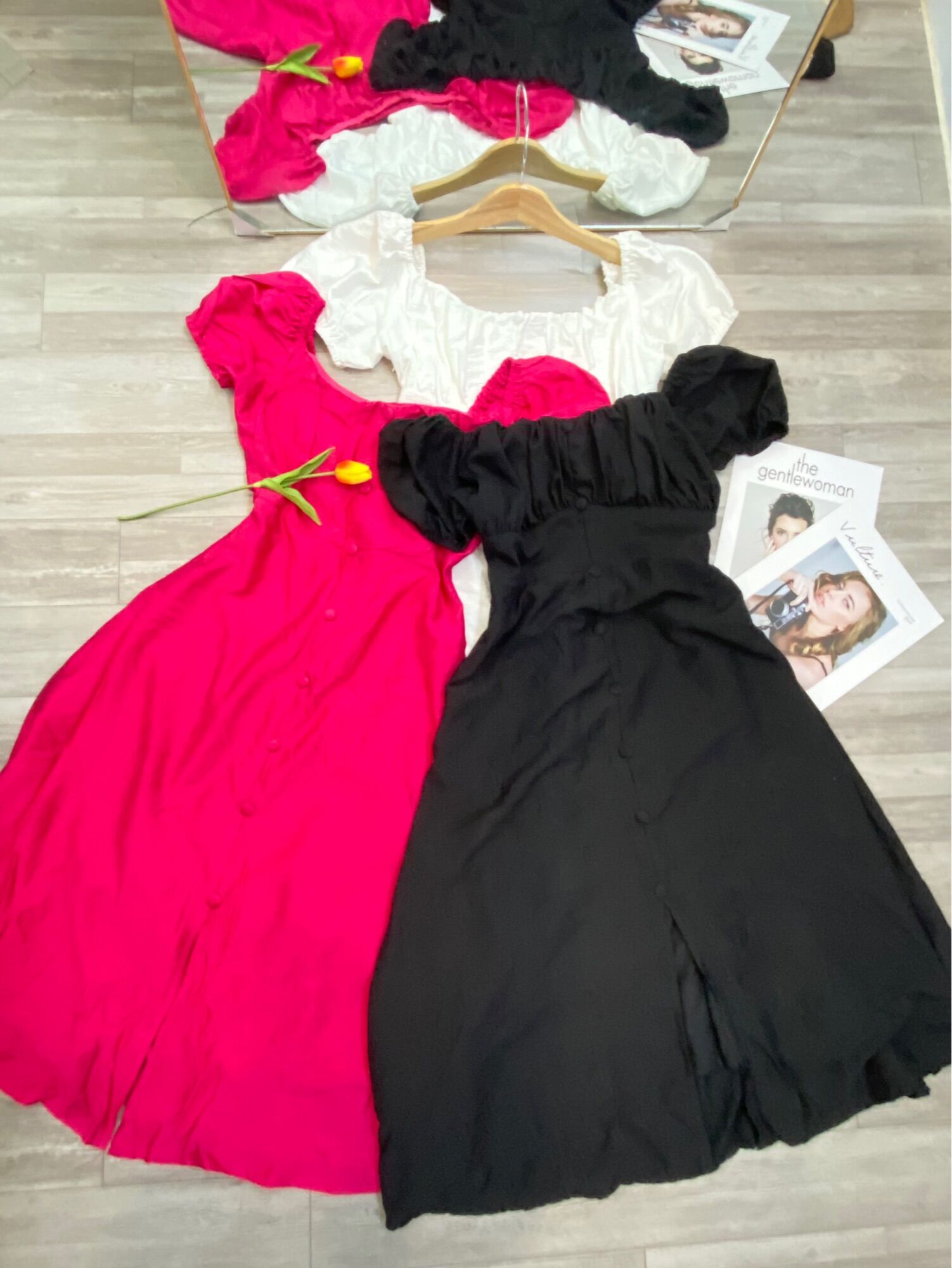 Bigsize - jolie dress - đầm maxi nút bọc xẻ tà