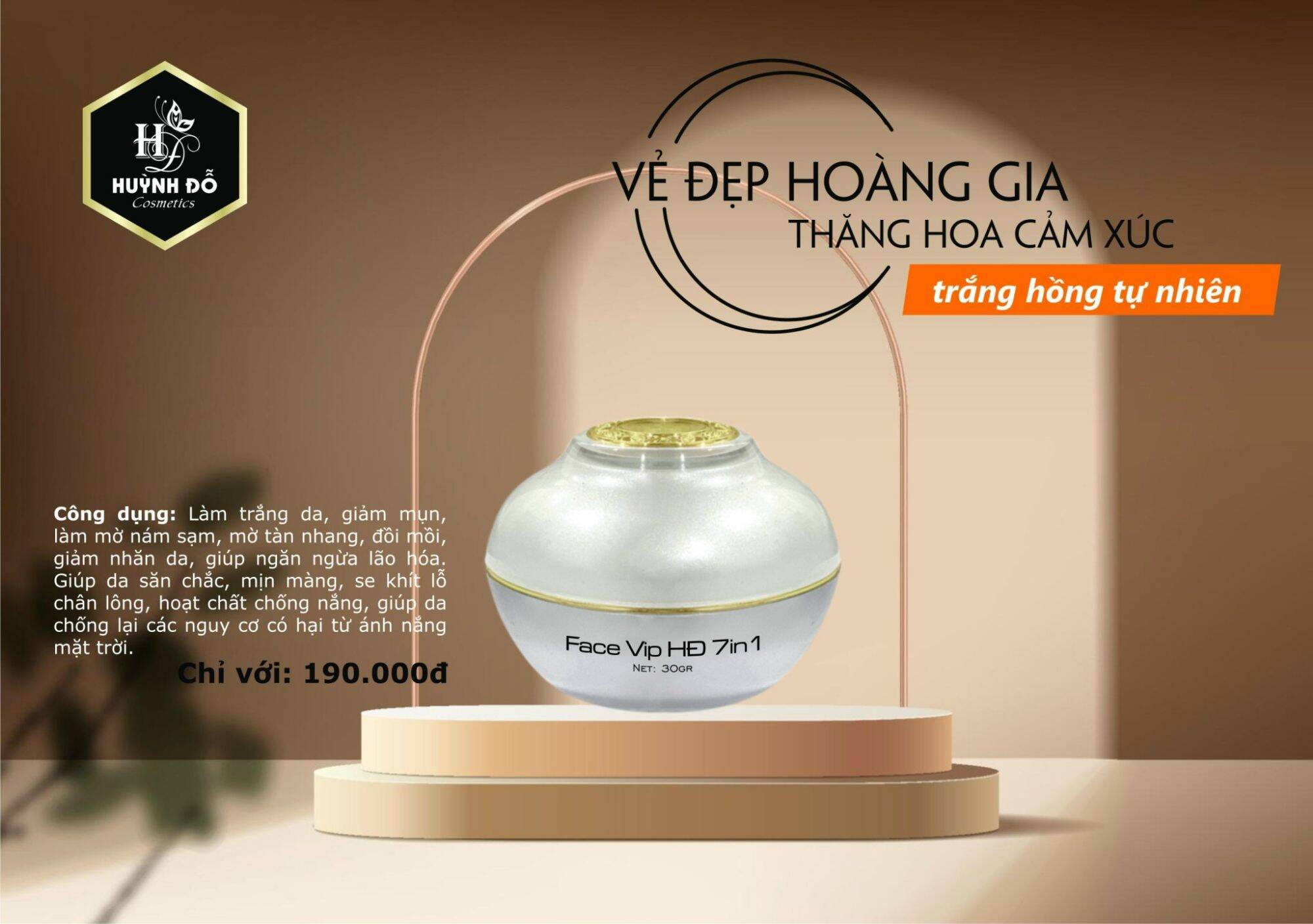 [HCM]kem vip dưỡng trắng da Huỳnh đỗ tặng kèm serum ủ trắng da 2 hộp 320k