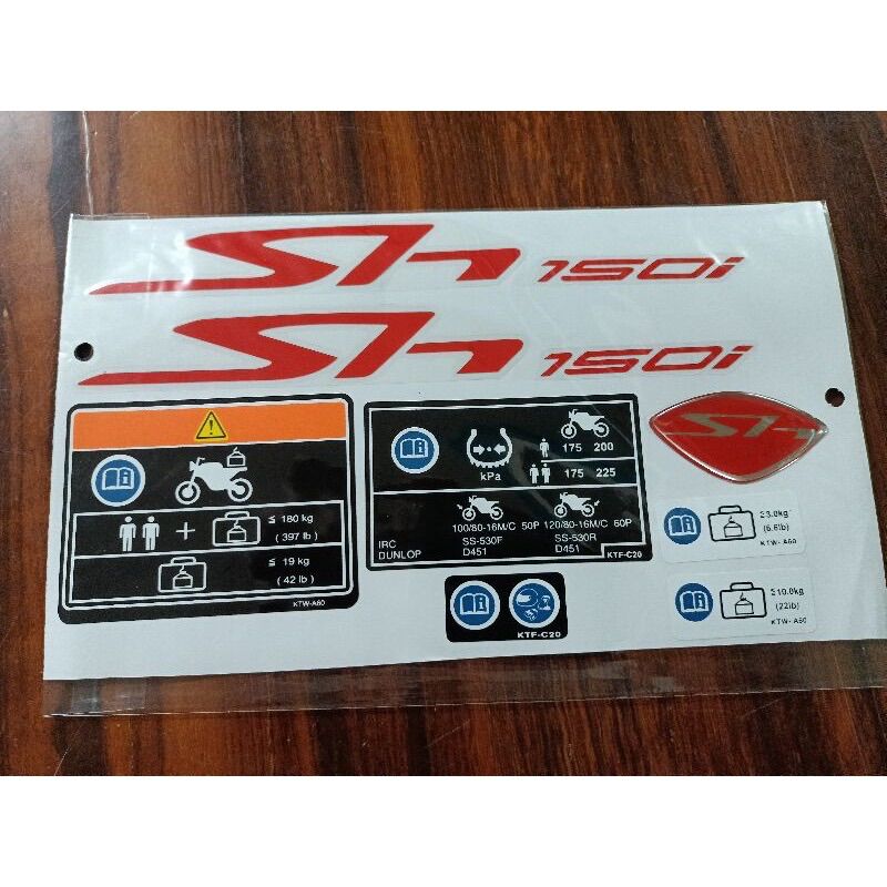 Bộ tem sh ý 150i màu đỏ 2010 phản quang new hàng nhập thái lan