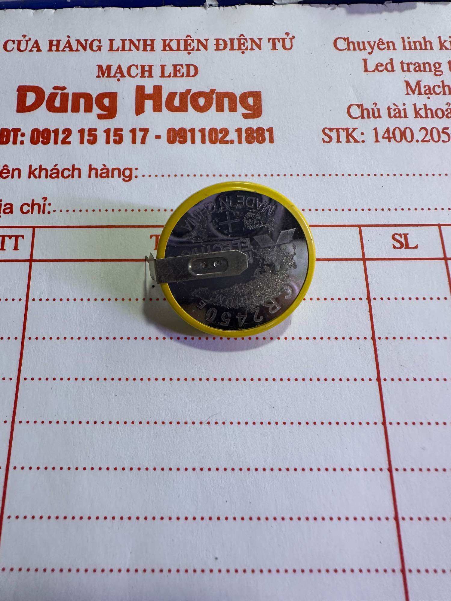 Pin 3V - CR2450 Loại Có Chân Hàn