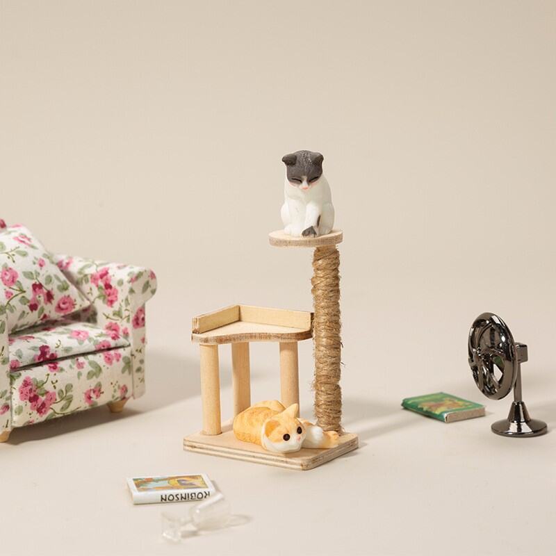 Nhà Búp Bê 112 Dollhouse Mini Mini Giá Đựng Đồ Mèo Chơi Đồ Ăn Thu Nhỏ