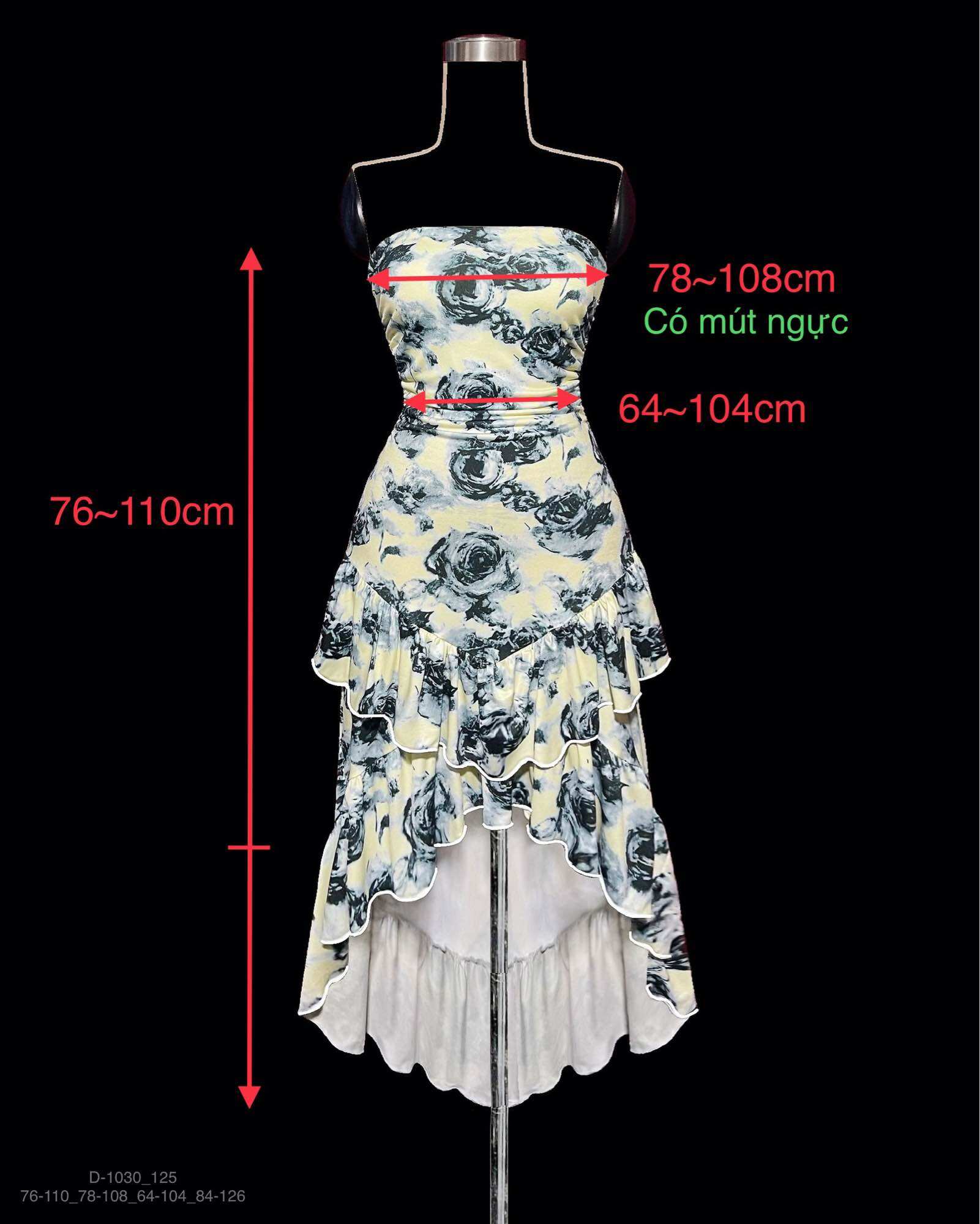 Đầm cúp hoa đuôi cá D-1030