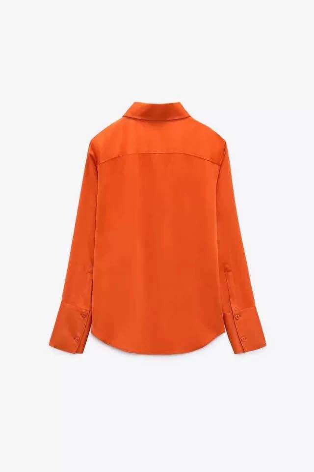Made in Morocco - Áo Sơ Zara Mi Vải Lụa Satin Kiểu Cổ Điển