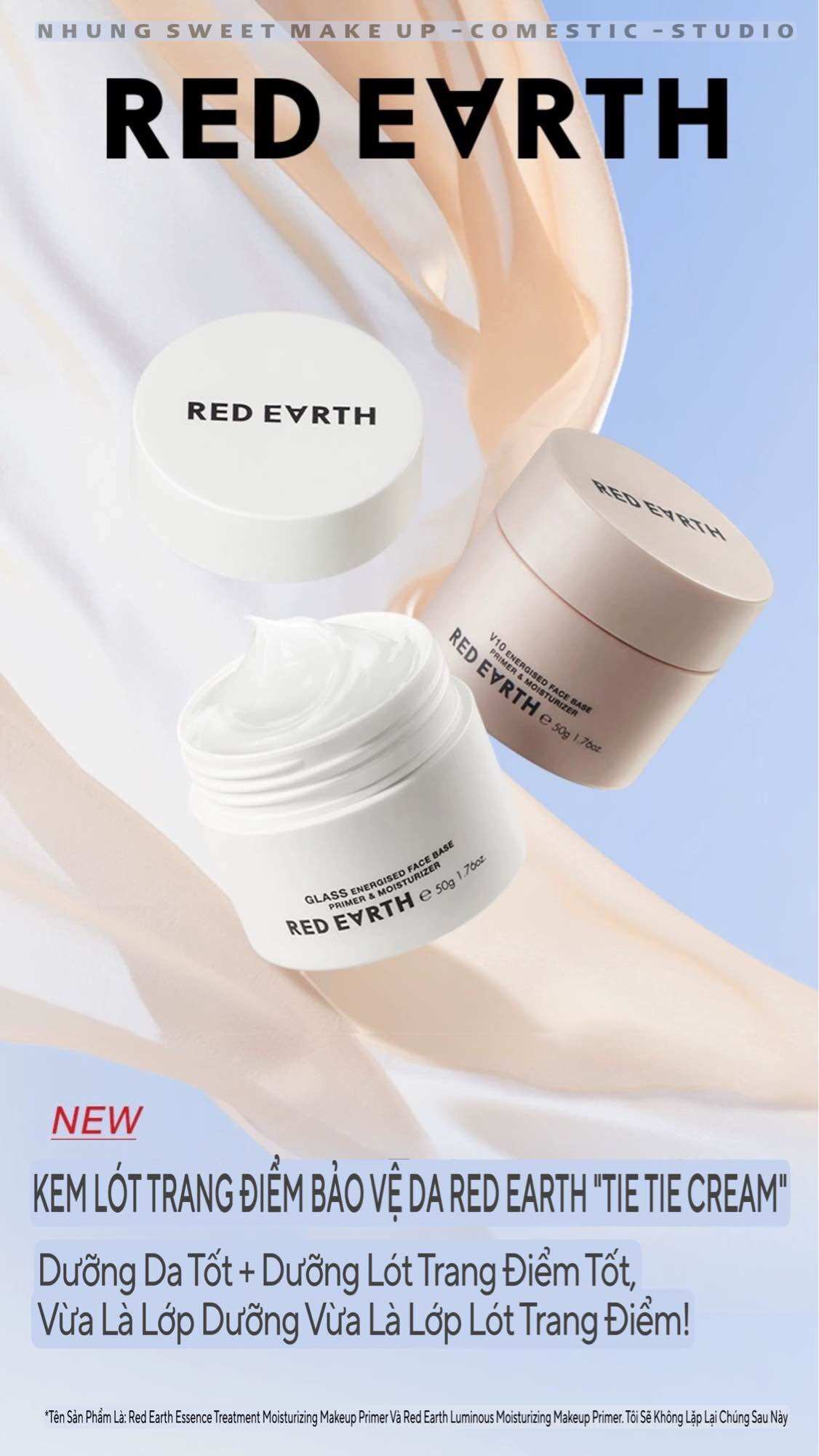 Kem lót trang điểm dưỡng ẩm da mặt red earth v10