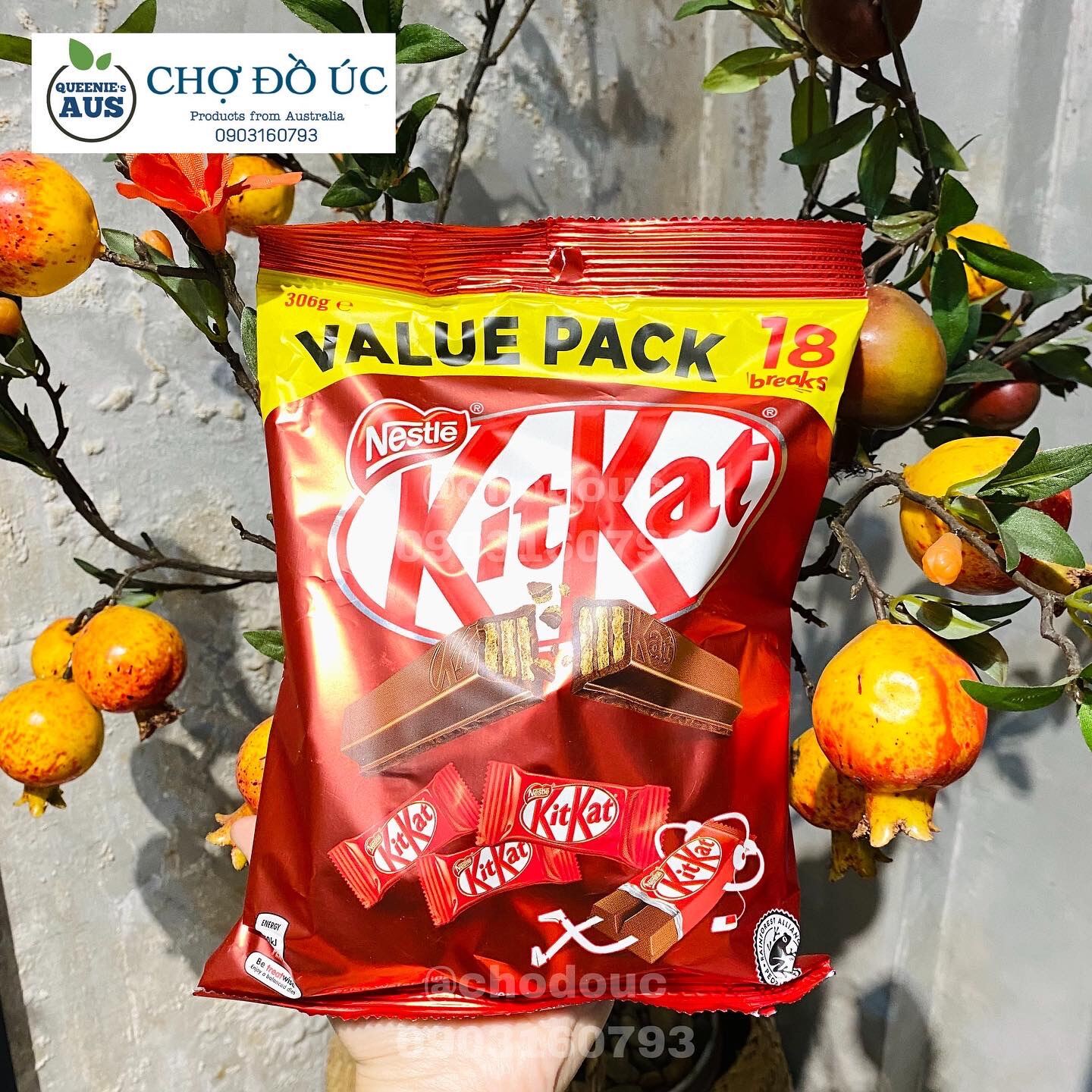 New 2022] bánh xốp phủ chocolate kitkat milk - túi lớn 18 thanh mini - ảnh sản phẩm 3