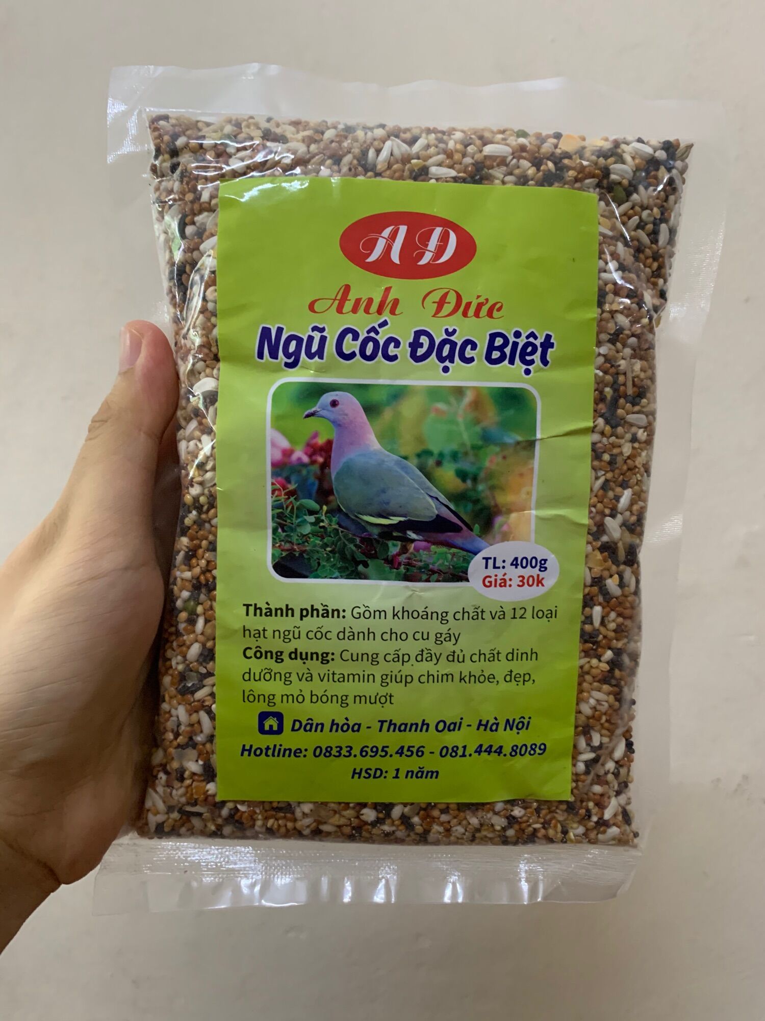 Thức ăn cho cu gáy, vẹt