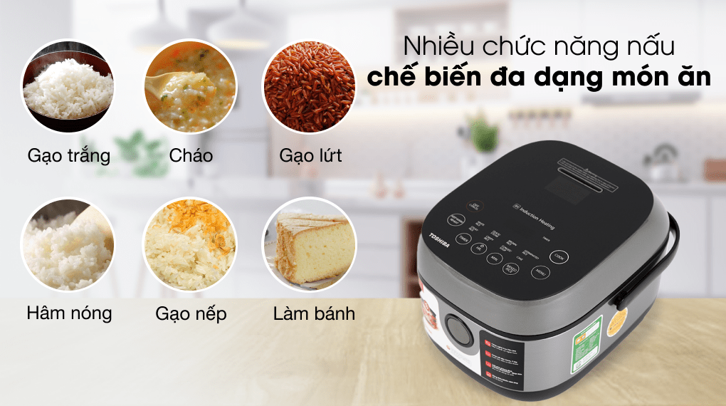 Nồi cơm điện cao tần Toshiba 1 lít RC-10IP1PV Hàng chính hãng