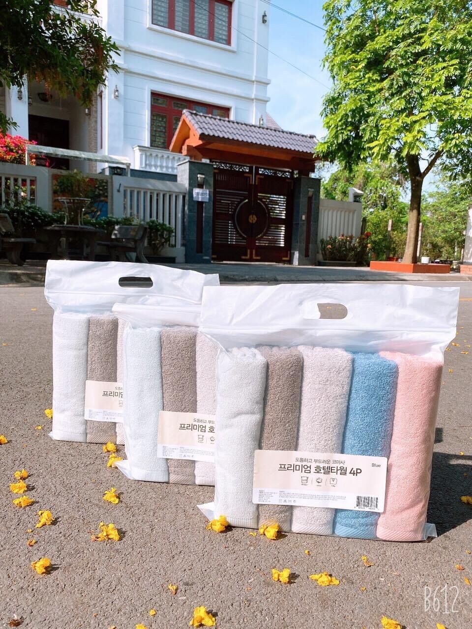 Set 5 khăn tắm , khăn gội , khăn lau đầu hàng xuất . kích thước 40 x 80