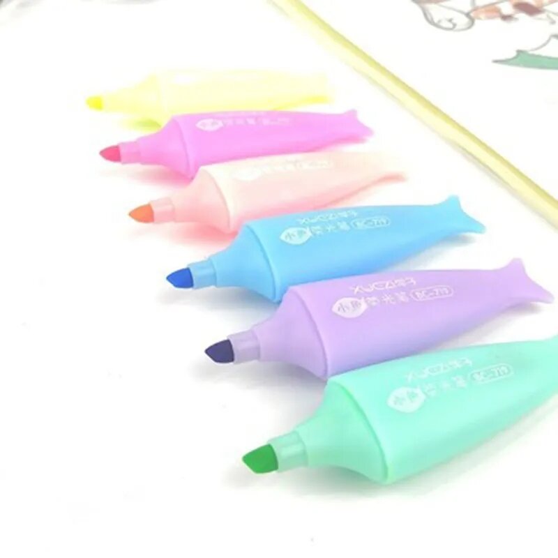Bút dạ quang Highlight hình con cá (vỉ 6 cây)