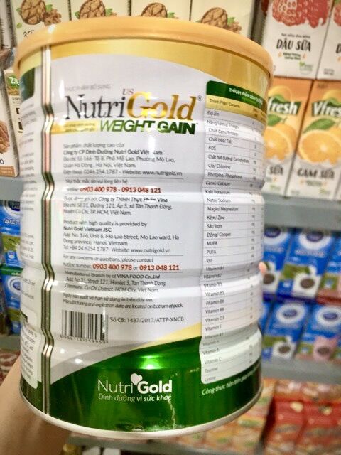 Sữa nutri gold Weight gain 900g( dành cho người gầy)