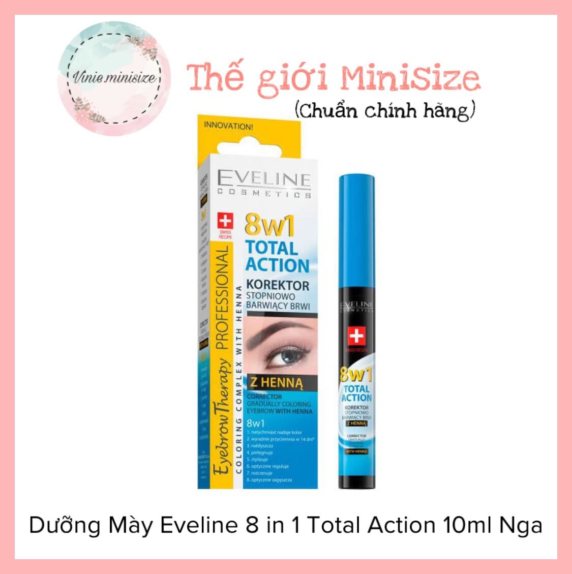 Dưỡng Mày Eveline 8 in 1 Total Action 10ml Nga | Vinie.minisize