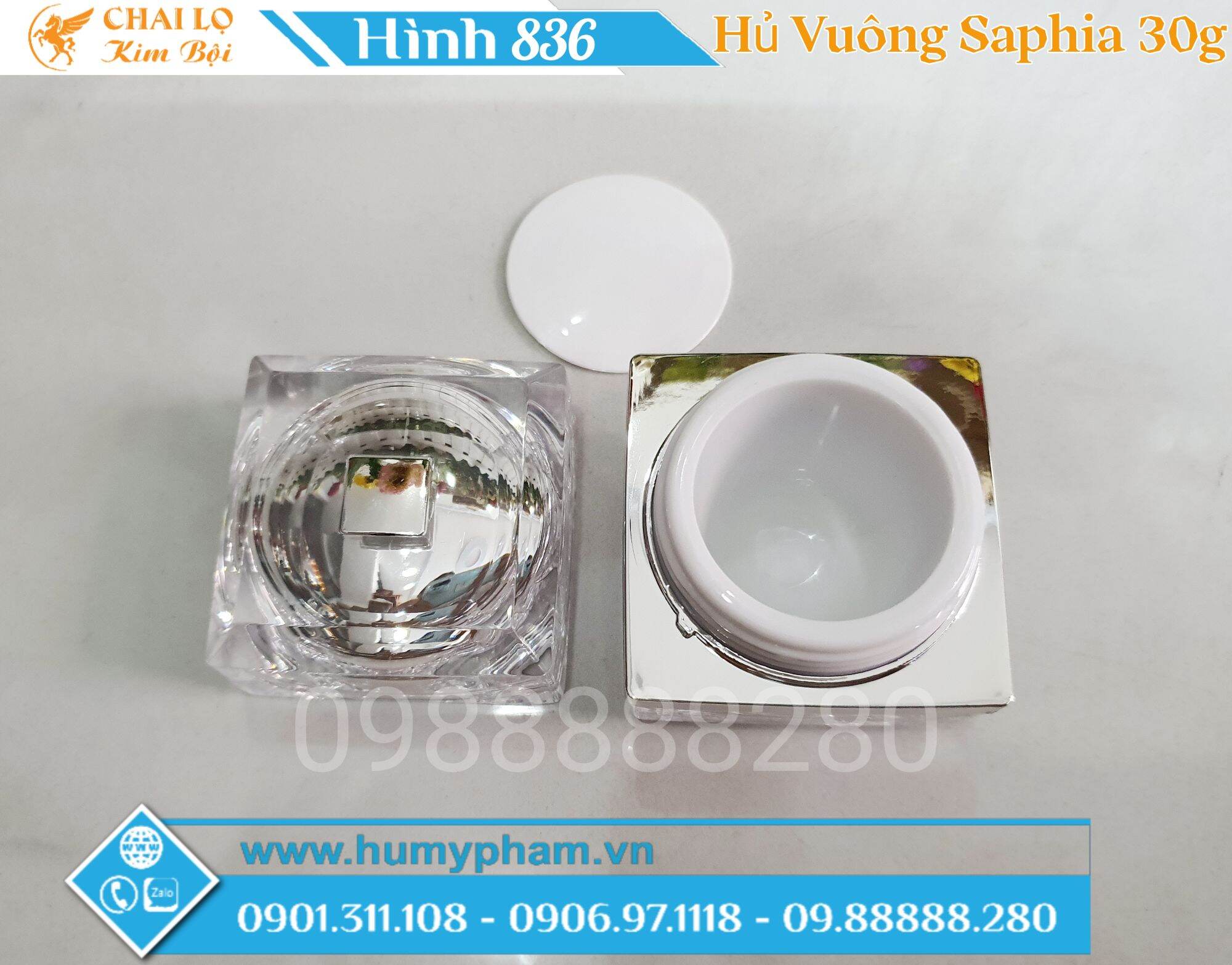 LỌ CHIẾT MỸ PHẨM - Hủ Vuông Saphia 30g