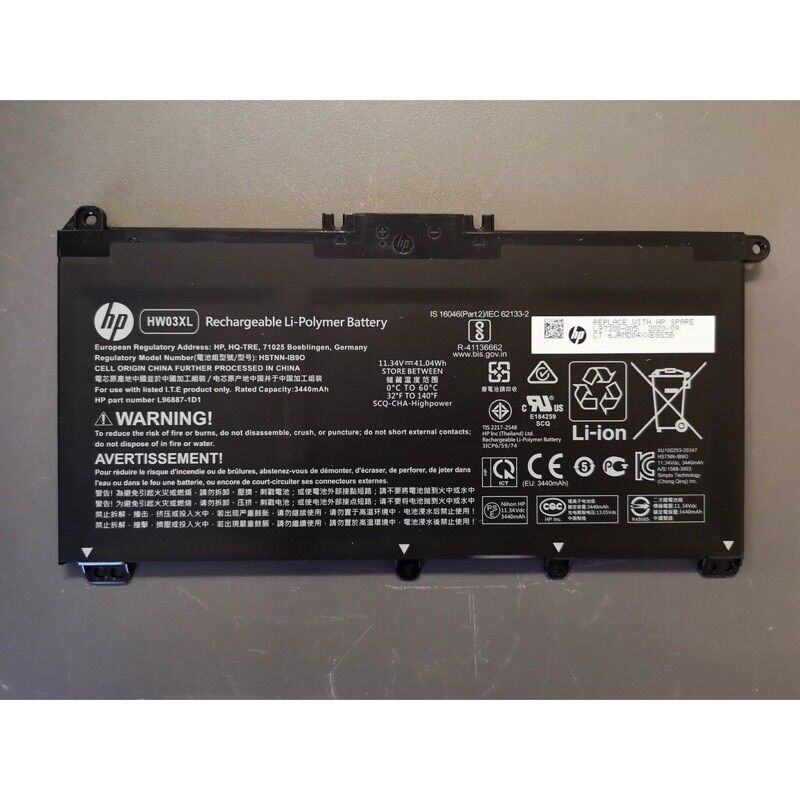 Pin laptop hp pavilion 15 battery laptop genuine l97300-005 hw03xl 3440 mah - pin zin bảo hành 6 tháng lỗi đổi mới
