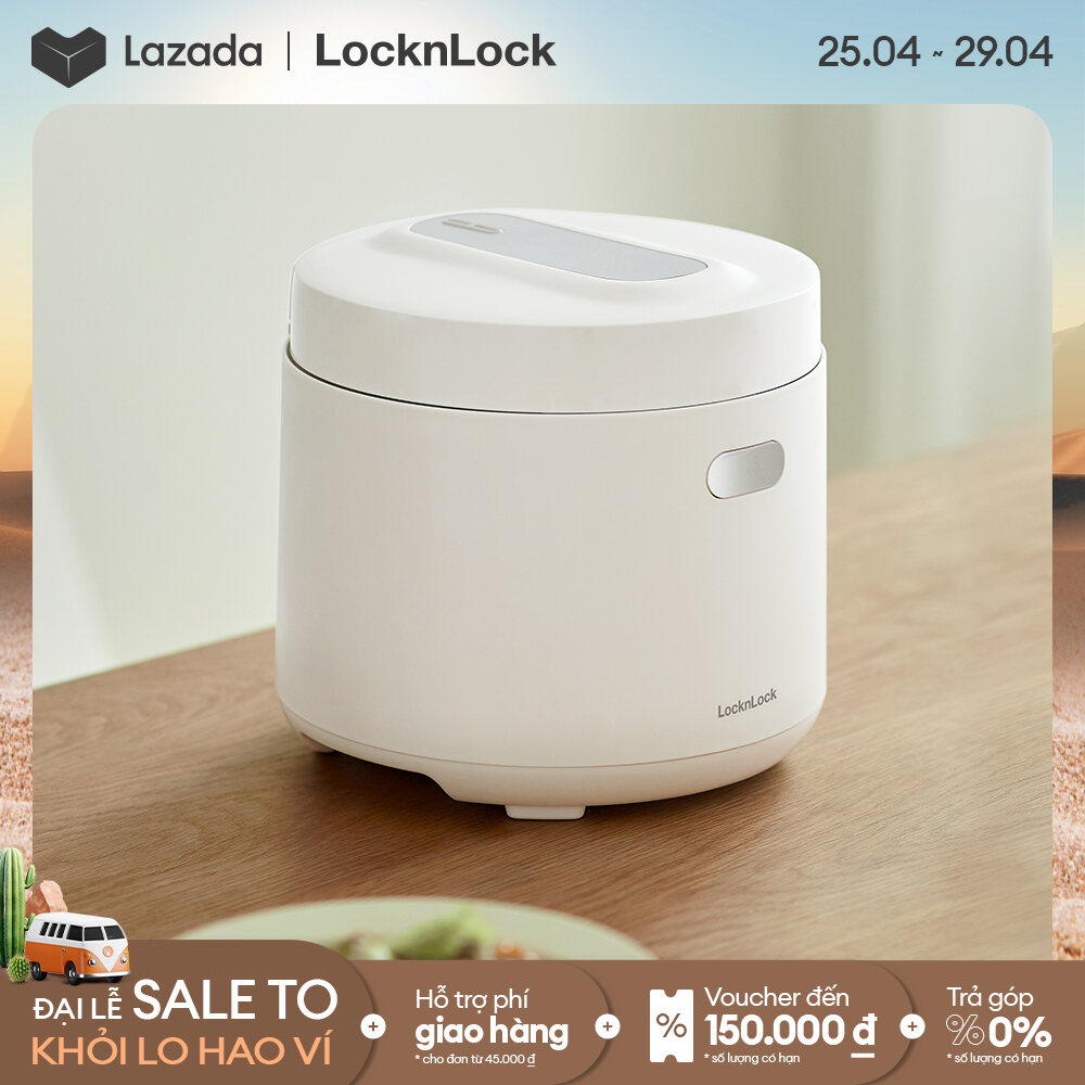 [Voucher 100K] Nồi cơm điện Lock&amp;Lock Bianco Smart rice cooker 1L Màu ngà EJR364IVY 3-4 người Cảm biến nhiệt giữ ấm 12h