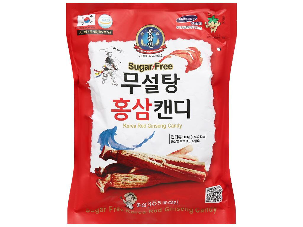 Kẹo hồng sâm hàn quốc không đường 365 500g