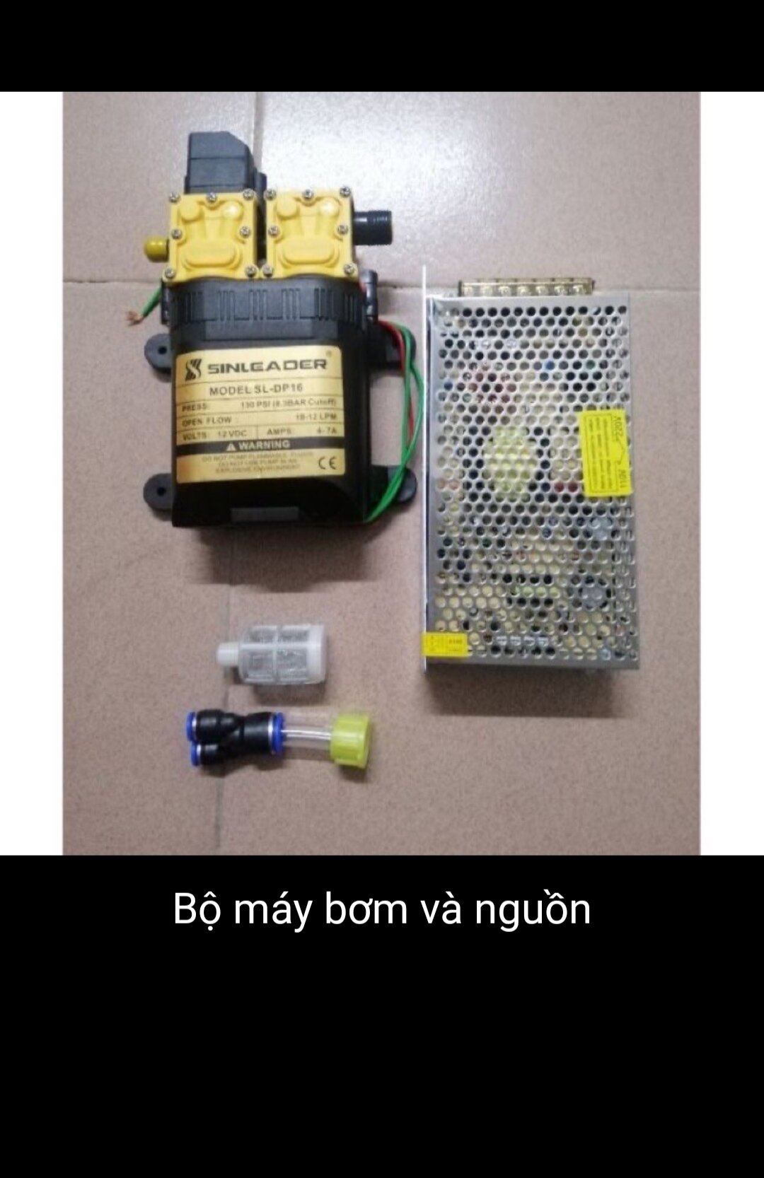 Bơm đôi Sinleader 12v ,24v, 220v phun sương tưới lan,phun thuoc hồi lưu, tự ngắt